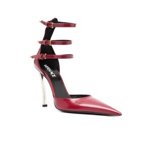 Versace Women's Red Strappy Heels - D’Orsay Pumps